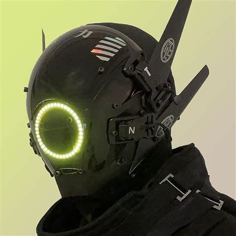 Yyinyuan Punk Mask Cosplay Antenna Futuristic Techwear