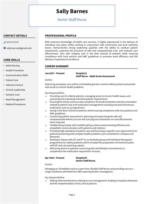 3 Nursing Cv Examples With Guide Template Get Hired