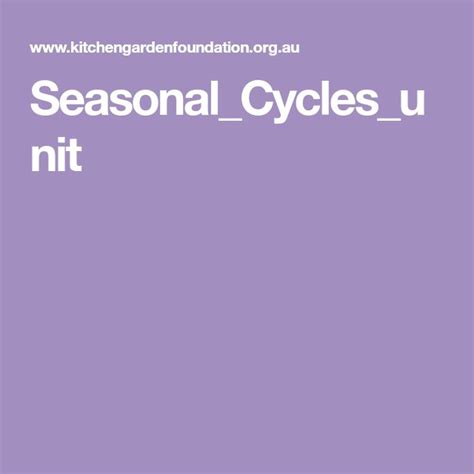 Seasonal Cycles Unit Teaching Resources Seasons Science Technology