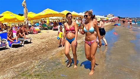 Romania Mamaia Summer Beach Walk K Fun Under The Hot Sun Papaya Beach Colibri