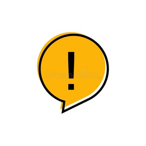 Exclamation Round Important Sign Yellow Isolated Attention Sign Stock