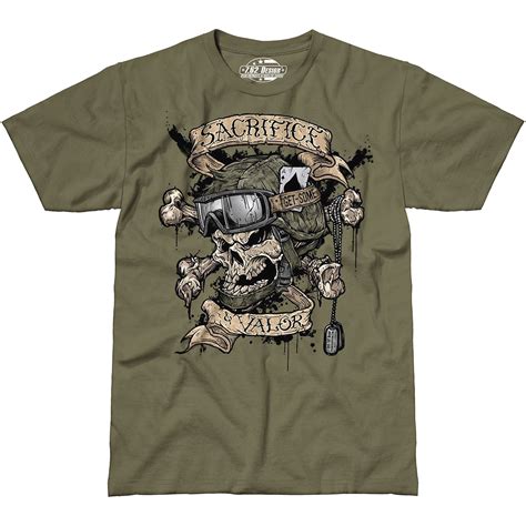 762 Design Sacrifice And Valor Mens T Shirt Airsoft Sniper Gun Military