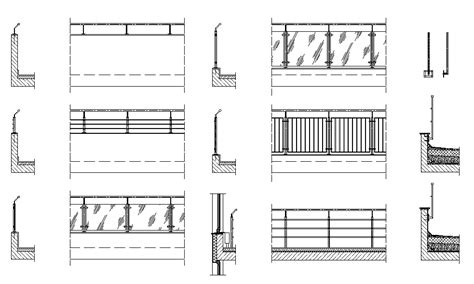 1200x897 details metallic staircase 2d in autocad drawing bibliocad image. Balcony railing sectional detail dwg file, - Cadbull
