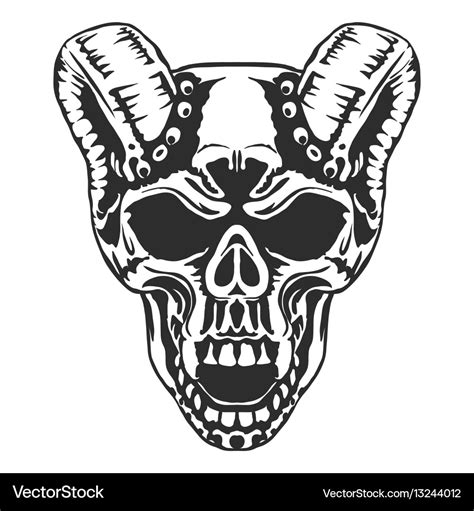 Skull Horned Demon Royalty Free Vector Image Vectorstock