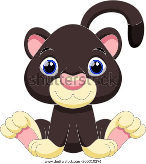 Cute Baby Black Panther Cartoon Stock Illustration 200310296 Shutterstock
