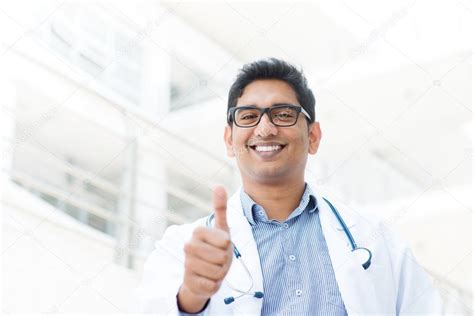 Asian Indian Male Medical Doctor Thumb Up Stock Photo By ©szefei 43462739