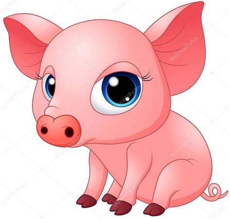Cute Baby Pig Cartoon — Stock Vector © Dualoro 146653825