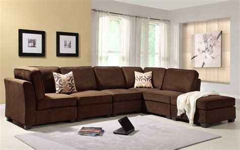 The key here was to offset the strictness of the set up with abstract elements like the watercolor hung above. Homelegance Burke Sectional Sofa Set B - Dark Brown Fabric ...