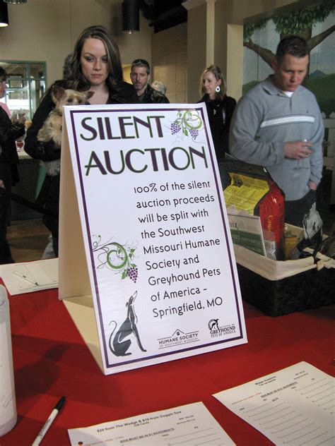 silent auction poster signs