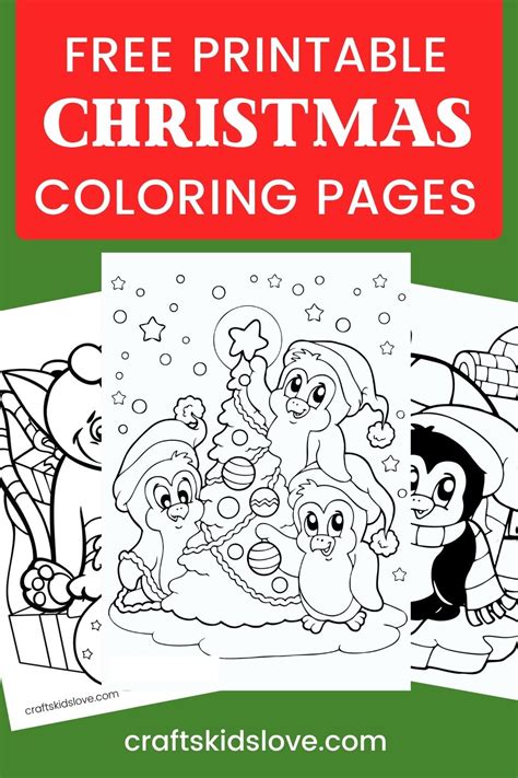 Free Printable Christmas Coloring Pages Crafts Kids Love