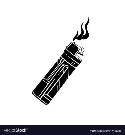 Hand Drawn Of Lighter Silhouette Royalty Free Vector Image