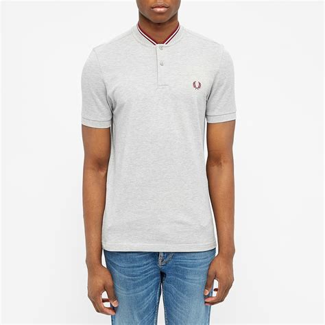 Fred Perry Bomber Collar Polo Marl Grey End Us