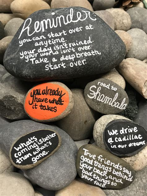Quote Rocks With Some Lyrics Rock Painting Ideas Easy Rock Painting