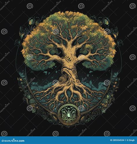 The Great Tree Of Life And Death Stock Illustration Illustration Of