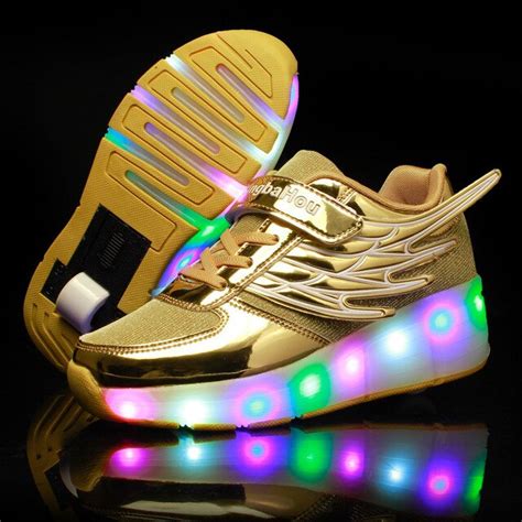 Heelys Luminous Sneakers With Wheels Shoe Led Childrens Glowing Kids