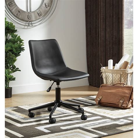 Ashley Signature Design Office Chair Program 1363367 Home Office Swivel Desk Chair In Black Faux