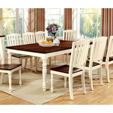 Furniture Of America Gossling Farmhouse Wood Extendable Dining Table In White Walmart Com