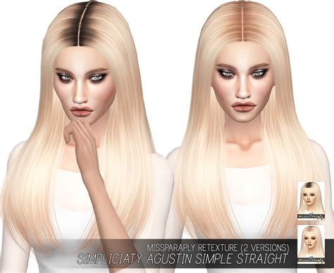 Sims Hairs Miss Paraply Simpliciaty S Agustin Simple Straight Hair