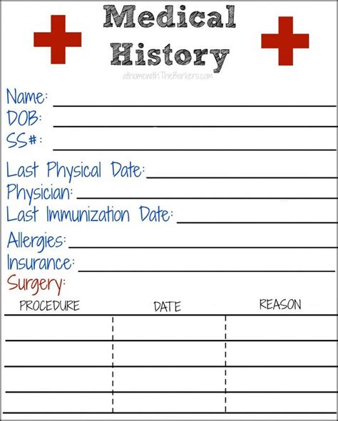 If there are certain sheets that don't. Medical History Free Printable - At Home With The Barkers | Medical history, Family medical ...