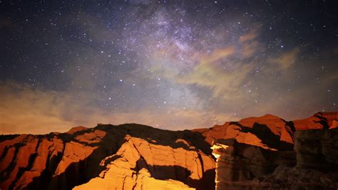 Milky Way Galaxy 84 L Timelapse Mojave Desert Red Rock