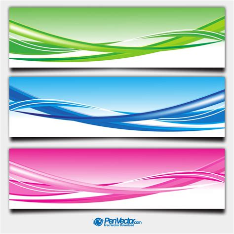 Colorful Waves Banners Free Vector