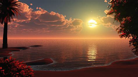 2560x1440 Beautiful Beach Sunset Artwork 1440p Resolution