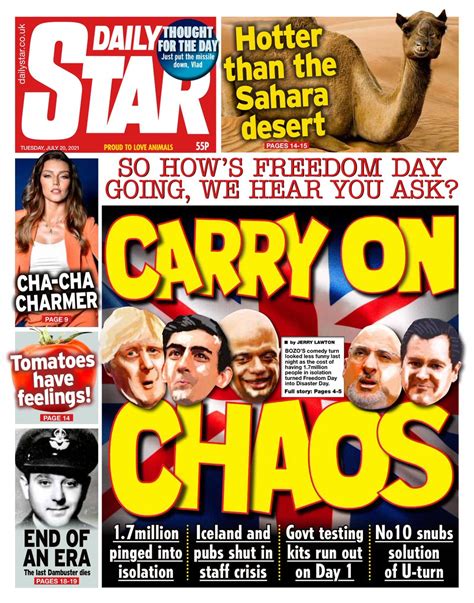 Daily Star Front Page 20th Of July 2021 Tomorrows Papers Today