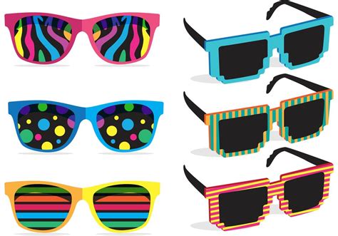 Colorful 80s Sunglasses Vectors 91986 Vector Art At Vecteezy