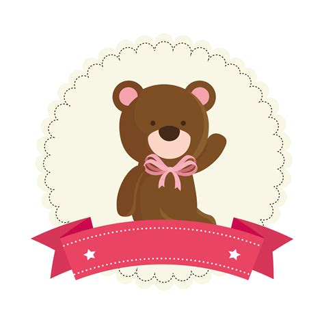 Cute Teddy Bear With Ribbon Isolated Icon 4476774 Vector Art At Vecteezy