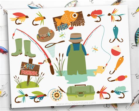 Fly Fishing Clipart Premium Vector Image By Myclipartstore