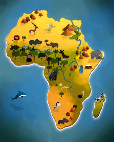 Africa Africa Map Illustrated Map