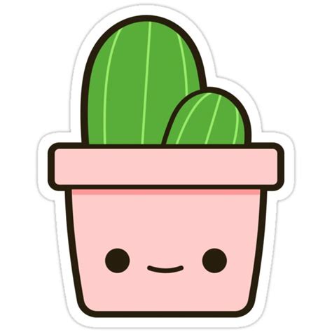 Image about pink in tumblr by leila mac donagh. "Cactus in cute pot" Stickers by peppermintpopuk | Redbubble