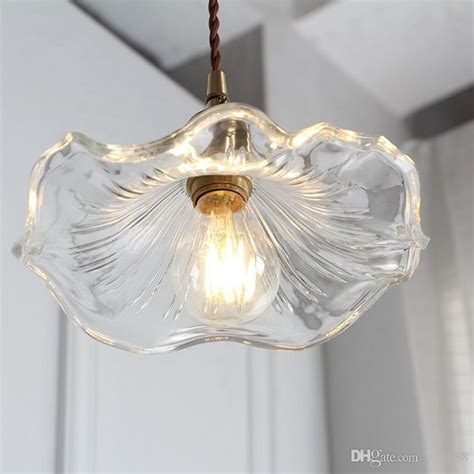 Home Decor Flower Shape Hanging Lamp Led Art Design Lustre Clear Glass