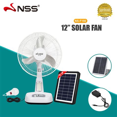Nss 12 Solar Fan Solar Electric Fan With Led Emergency Light 12 Inche