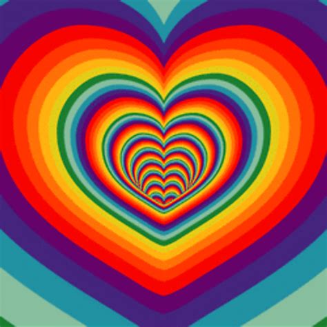 Rainbow Color Heart Tunnel 
