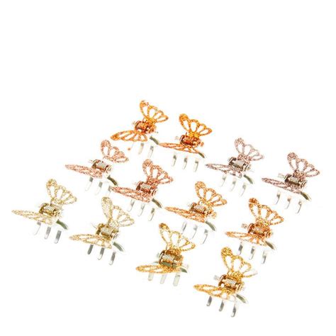 12 Pack Mini Glitter Butterfly Hair Claws Claires Hair Jewelry Fashion Jewelry Birthday