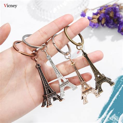 Vicney New 3d Creative Style Retro Mini Eiffel Tower Key Chain Antique