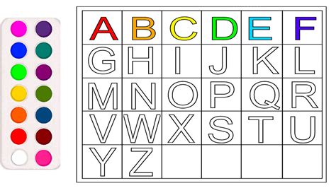 Abcdefghijklmnopqrstuvwxyz Easy Draw And Paint Alphabet A To Z For