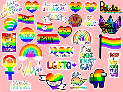 Lgbtq Pride Stickers Pack Pride Stickers Pack Rainbow Etsy
