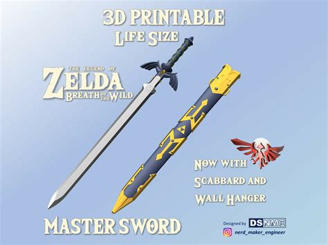 fully assembled zelda sheath for master sword breath of the wild 3d printed