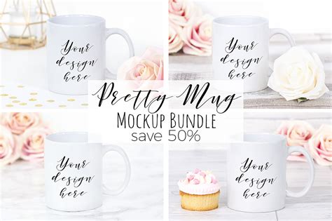 Some of the free mug mockups are pretty basic, yet stunning, while all the others contain a lot more editable functions. Pretty Mug Mockup Bundle (18019) | Mock Ups | Design Bundles