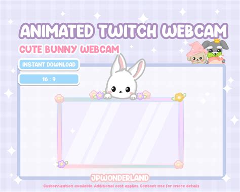 Pink Bunny Twitch Stream Overlay Package Cute Kawaii Bun Rabbit Gamer
