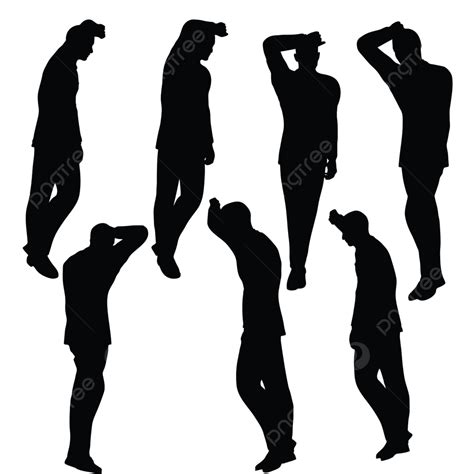silueta de hombre en pose ansiosa vector png dibujos tipo hombres pose png y vector para