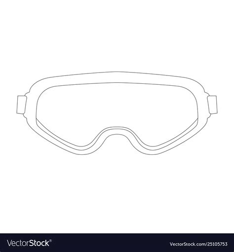 Goggles Lining Draw Royalty Free Vector Image Vectorstock