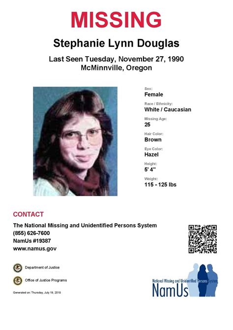 oregon stephanie lynn mcminnville amber alert missing persons cold case looking for