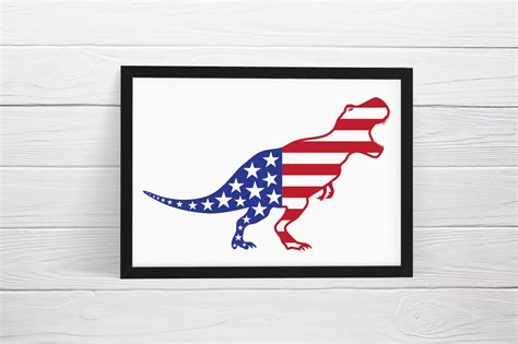 4th Of July SVG, American Flag With Dinosaur SVG Cut Files (700505