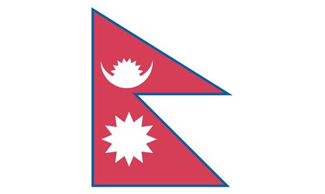 National Nepal Flag Official Colors And Proportions Vector