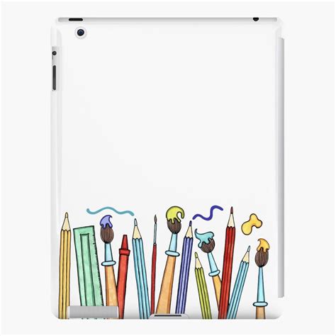 Pencils And Paintbrushes Pattern 2 Ipad Case And Skin By Helenmccartney
