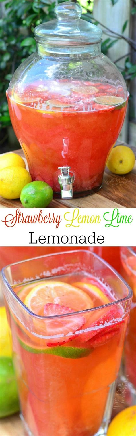 Recipes Homemade Strawberry Lemon Lime Lemonade Will Cook For Smiles