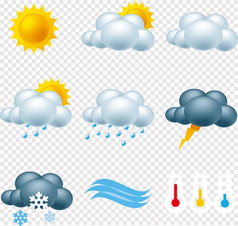 Assorted Weather Guide Illustration Weather Forecasting Icon Weather